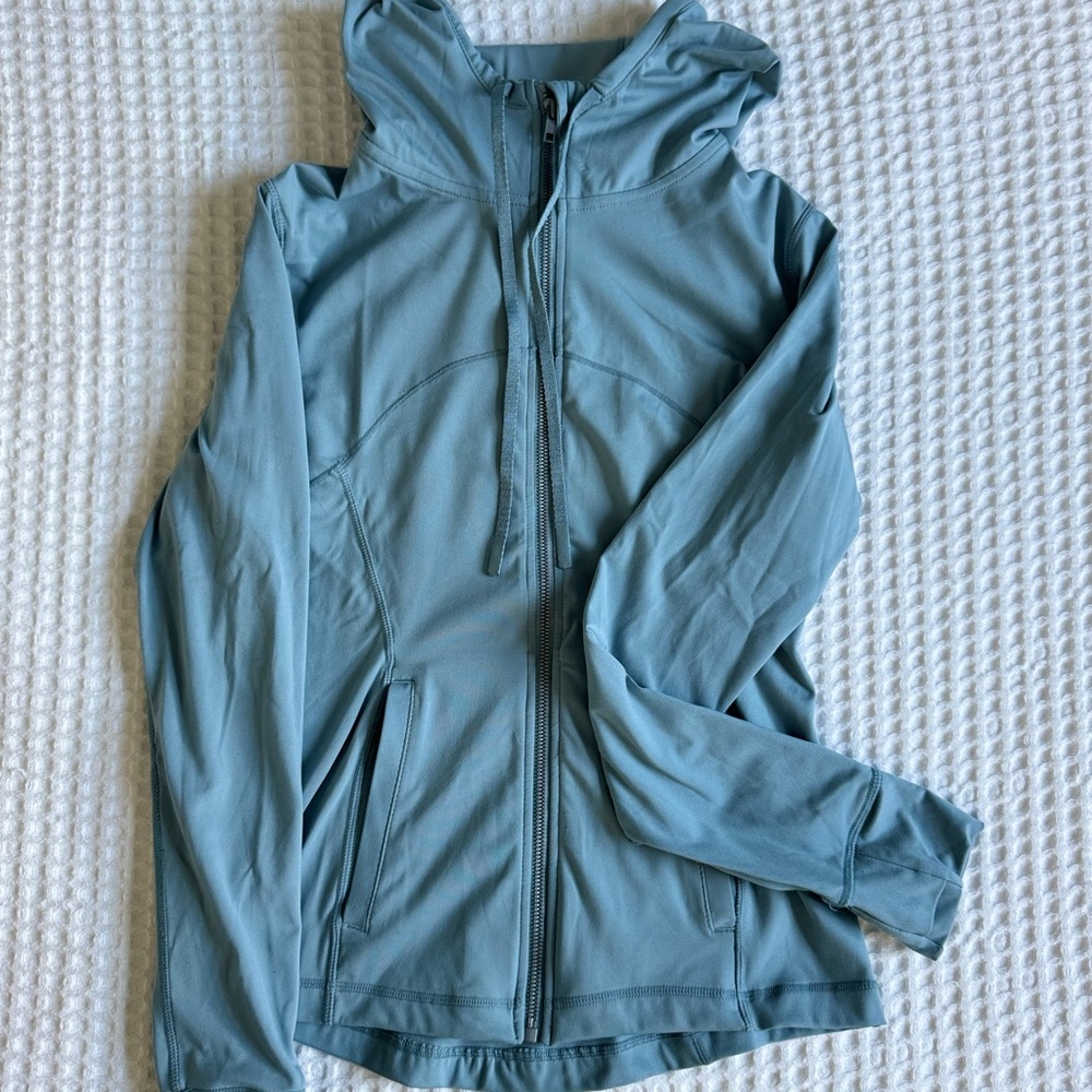 Women's Blue Hooded  Workout Jacket